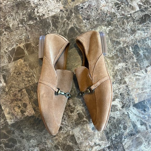 Lord & Taylor 424 Fifth Gabby Tan Suede Leather Loafers Horsebit Slipon 6/36 - Picture 10 of 15